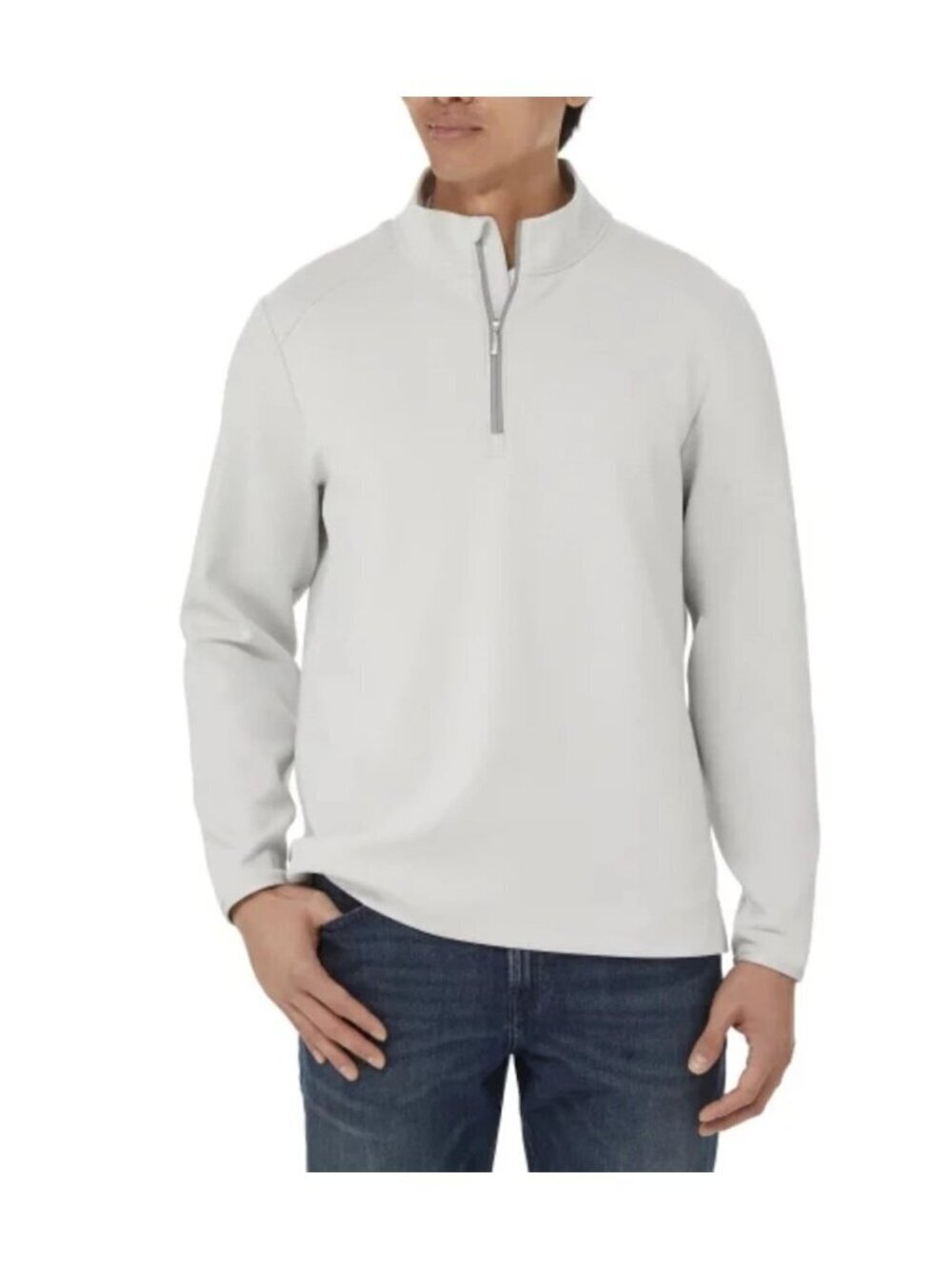 Men's M Gray 1/2 Zip Pullover Active Sweatshirt By Kirkland Signature  F1061